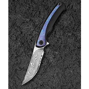 Bestech Sambac Bt2402f 3.62'' Damascus (şam Çelik ) Bıçak  Titanyum Timascus Kakma Çakı