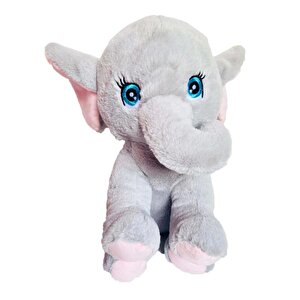 Toys Peluş Oturan Fil 30cm Gri 1012
