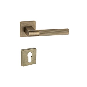 Rozetli Kapı Kolu Antik Rengi Yale (dış Kapı) Leo-l