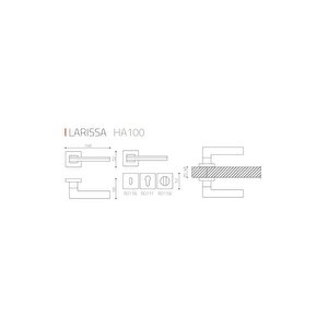 Larıssa Altın Beyaz - Yale Rozetli Kapı Kolu - Hha100ro11y Gl-gl/al7