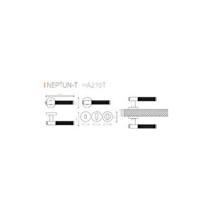Neptün-T Rozetli Kapı Kolu Saten Renk Yale (dış kapı) Rozetli (HHA219TRO12Y NBM-NBM/NB)