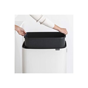 Çöp Kutusu Büyük Boy 60 Lt Bo Touch Dokunmatik Kapak Beyaz
