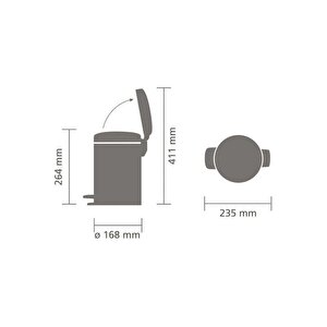 Pedallı Çöp Kutusu 3 Lt Beyaz Çöp Kovası Newıcon Whıte-