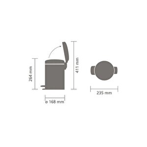 Newıcon Matt Steel Pedallı Çöp Kutusu 3l