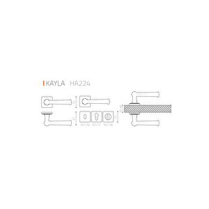 Kayla Rozetli Kapı Kolu Siyah Renk Oda