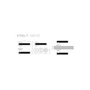 Pıxel-t Rozetli Kapı Kolu Altın Rengi Yale (dış Kapı)