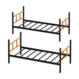 Ranza, Defne Ranza Metal Ranza 90x190 Cm Turuncu-Siyah