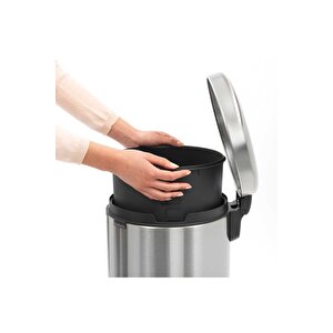 Newıcon Fpp Matt Steel Pedallı Çöp Kutusu 30l