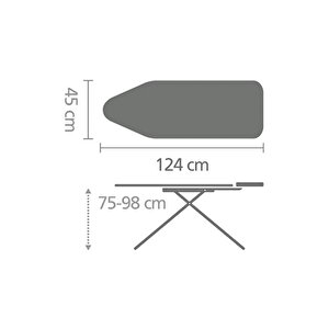 124x45cm (c) Buhar Kazanı Standlı Denım Black Desenli Ütü Masası - Ssuh