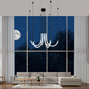 Voxlamp Plexus Loft Yüksek Tavan Sarkıt Led Avize Dimmer Ve Kumandalı 84 Watt