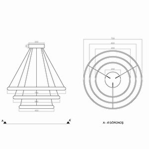 Voxlamp Labros Sarkıt Lamba Ø75-60-45 Cm 40x10 Mm 103 Watt