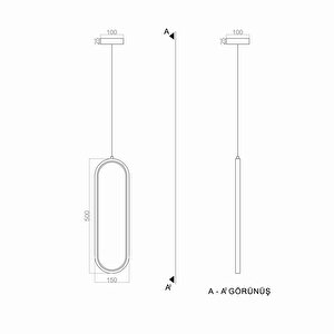 Voxlamp Brilliant Sarkıt Lamba 50*15 Cm 23 Watt