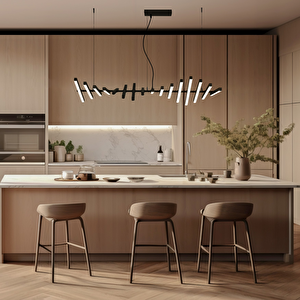 Voxlamp Costilla Özel Seri Geniş Mekan Sarkıt Led Avize 110*45cm Dimmer Ve Kumandalı 144 Watt