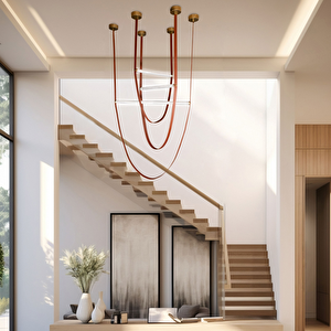 Voxlamp Leather Light Ii Sarkıt Deri Led Avize 165cm Dimmer Ve Kumandalı 28 Watt