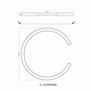 Voxlamp Cutring Plafonyer Lamba H:4 36 Watt 80 Cm