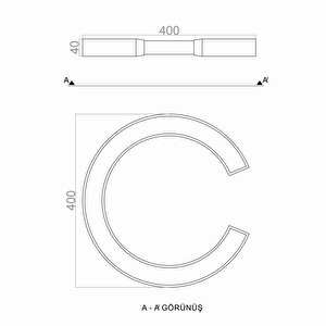 Voxlamp Cutring Plafonyer Lamba H:4 23 Watt 40 Cm