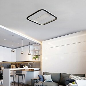 Voxlamp Plafonia Transparent Kare Plafonyer Led Avize 80x80 Cm