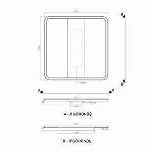 Voxlamp Plafonia Transparent Kare Plafonyer Led Avize 80x80 Cm