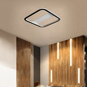 Voxlamp Plafonia Transparent Kare Plafonyer Led Avize 80x80 Cm