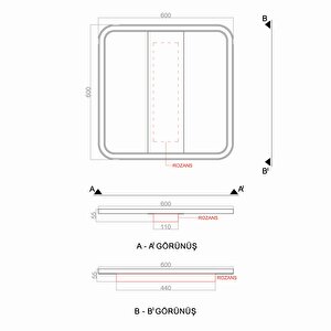 Voxlamp Plafonia Transparent Kare Plafonyer Led Avize 60x60 Cm 86 Watt