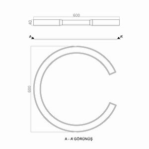 Voxlamp Cutring Plafonyer Lamba H:4 30 Watt 60 Cm