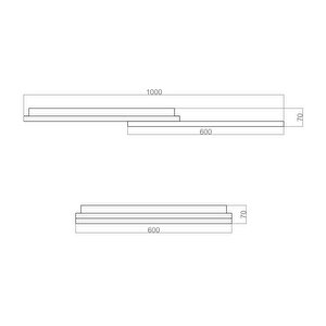 Voxlamp Circlander Plafonyer Led Avize İkili 100*60cm 68 Watt