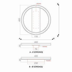 Voxlamp Plafonia Transparent Yuvarlak Plafonyer Led Avize 40 Cm
