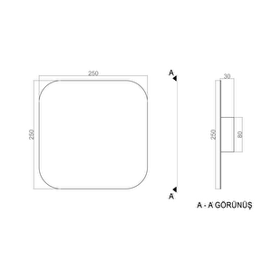 Voxlamp Unseen Kare Led Duvar Aplik 25*25cm 9 Watt