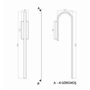 Voxlamp  Cosimo Led Duvar Aplik 60 Cm 16 Watt