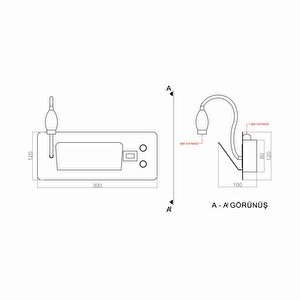 Voxlamp Yatak Başı Usb - TYPE C Led Duvar Aplik