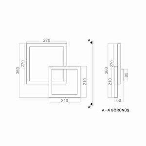 Voxlamp Framer Led Duvar Aplik  36*36 Cm 36 Watt