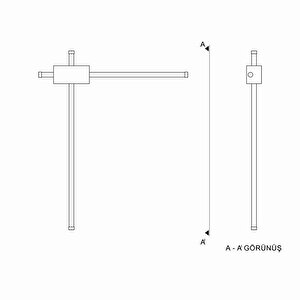 Voxlamp Led Duvar Aplik Sword Dock 60*50 Cm 20 Watt