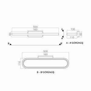 Voxlamp Ruther Led Duvar Aplik 50*11cm 22 Watt