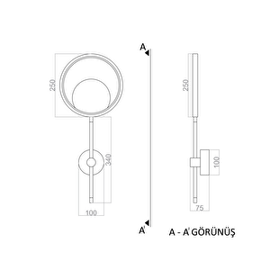 Voxlamp Led Aplik Keops 60 Cm 14 Watt