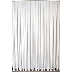 Tül Perde Düz V3 Desen 1x3 Sık Pile 1 . Kalite Kırık Beyaz 340x200 cm