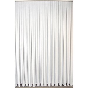 Tül Perde Düz V3 Desen 1x3 Sık Pile 1 . Kalite Kırık Beyaz 340x200 cm