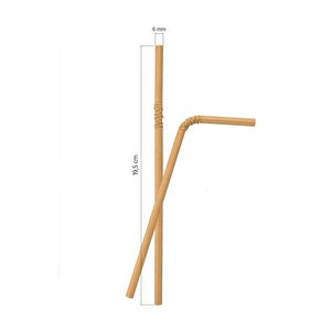 Roll-up Doğaya Dönüş Ekolojik Doğal Körüklü Kraft Kağıt Pipet - 6 Mm. - 19.5 Cm. - 100'lü Paket