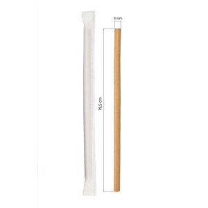 Roll-up Doğaya Dönüş Ekolojik Doğal Düz Kraft Kağıt Pipet - 6 Mm. - 19.5 Cm. - 25'li Paket