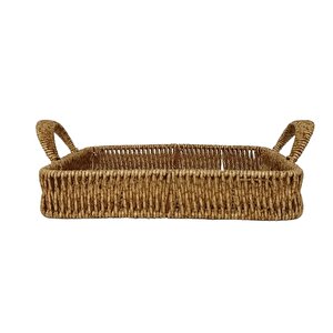 Dekoratif Dayanıklı Çok Amaçlı Rattan Kare Tepsi Küçük Boy (s)