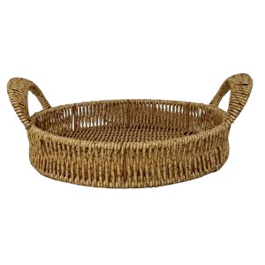 Dekoratif Dayanıklı Çok Amaçlı Rattan Yuvarlak  Tepsi Küçük Boy (s)