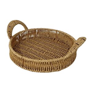 Dekoratif Dayanıklı Çok Amaçlı Rattan Yuvarlak  Tepsi Küçük Boy (s)