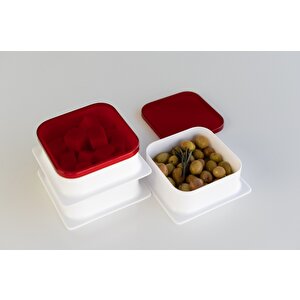 3 Adet Kapaklı Kare Kahvaltılık Kase Peynirlik Zeytinlik Reçellik Tabak Kahvaltı Kasesi