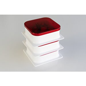 3 Adet Kapaklı Kare Kahvaltılık Kase Peynirlik Zeytinlik Reçellik Tabak Kahvaltı Kasesi