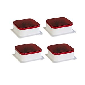 4 Adet Kapaklı Kare Kahvaltılık Kase Peynirlik Zeytinlik Reçellik Tabak Kahvaltı Kasesi