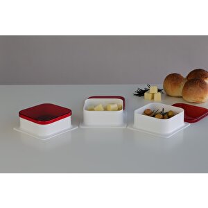 4 Adet Kapaklı Kare Kahvaltılık Kase Peynirlik Zeytinlik Reçellik Tabak Kahvaltı Kasesi