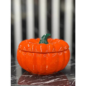 Bal Kabağı Şekerlik Kapaklı Şekerlik Büyük Boy Şekerlik 16x16cm