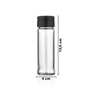 Ahşap Standlı 6'lı Cam Baharatlık Seti - Tuzluk Biberlik Baharatlık