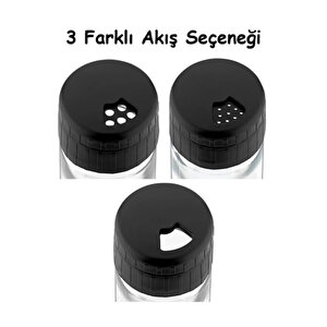 Ahşap Standlı 6'lı Cam Baharatlık Seti - Tuzluk Biberlik Baharatlık