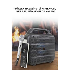 Torima Kts-1769 Mikrofon,1 Led Ampül Ve Fenerli Bluetooth Hoparlör Güneş Panelli Powerbank Kamp Hoparlörü
