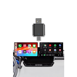 Tori̇ma Tab06 Mini 2in1 Kablosuz Carplay Usb Ve Type-c Uyumlu Araç Multimedya Dönüştürücü Adaptörü